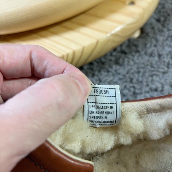 Ugg Shoes Shearling Loafer Womens Size 10 Brown Leather Sheepskin Lined Wool Zip - Picture 8 of 9